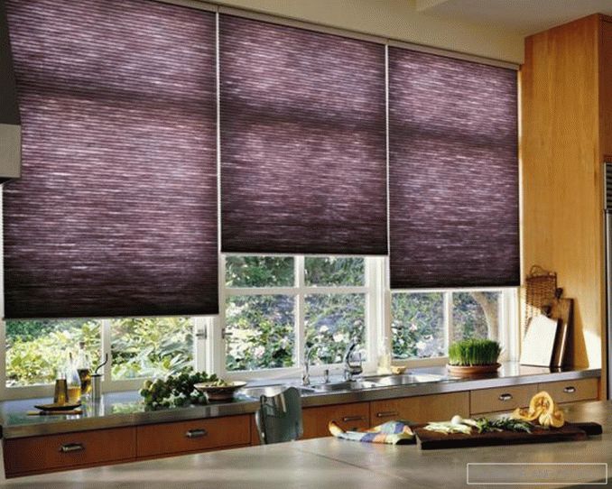 Рулонні штори в інтер'єрі кухні - фото 3