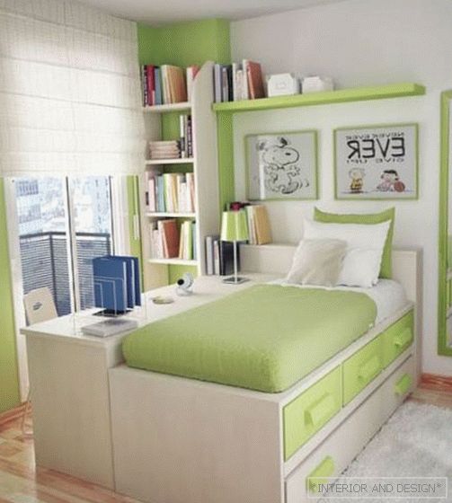 Спальня в відтінках зеленого