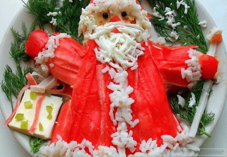 Новогодний салат Дед Мороз 3