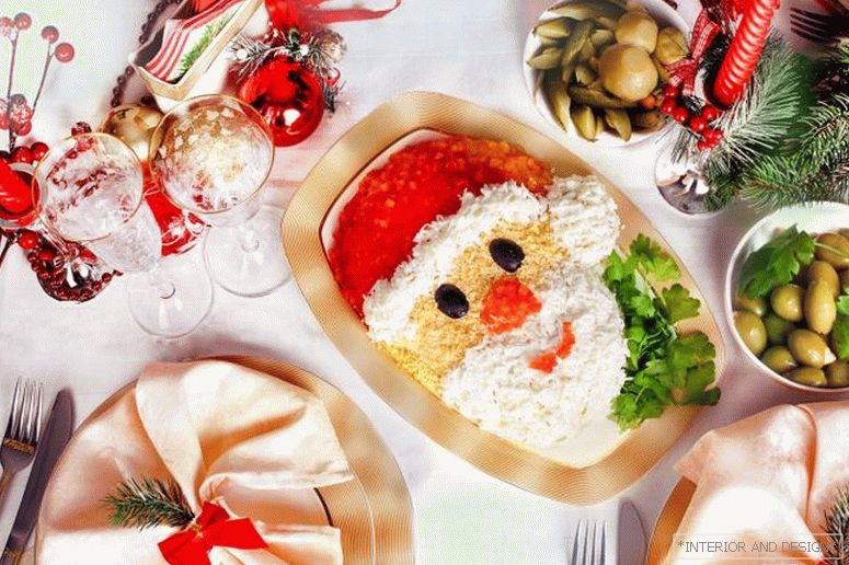 Новогодний салат Дед Мороз 1