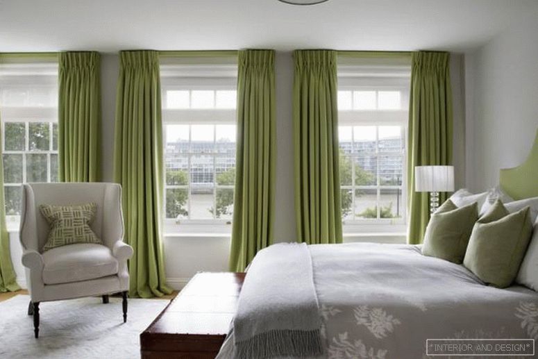 зелені штори для спальни 4