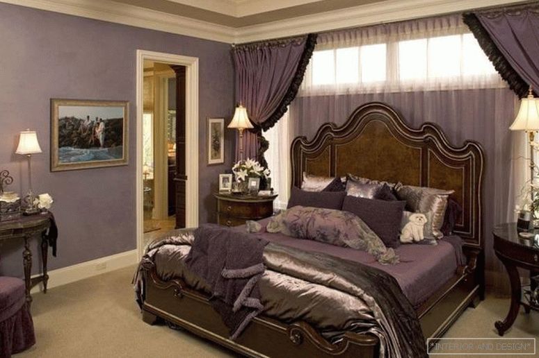 Фіолетові штори для спальні 1