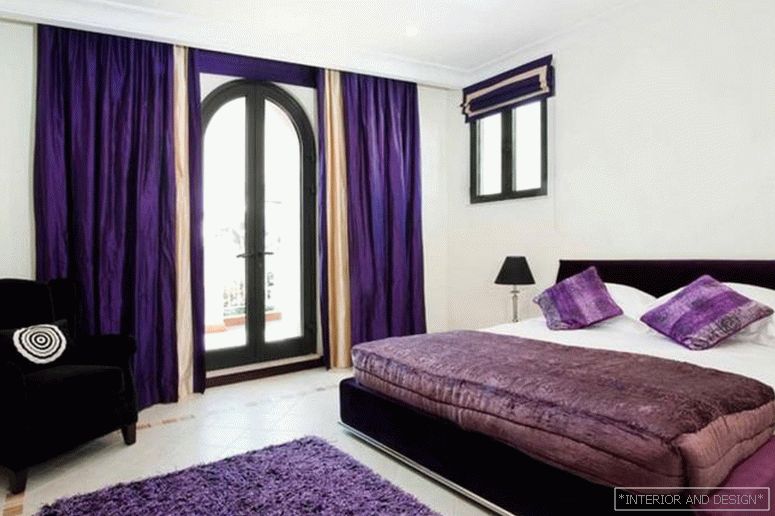 фіолетові штори для спальни 4