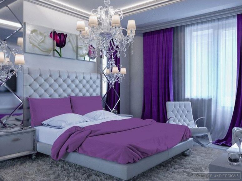 Фіолетові штори для спальні 6